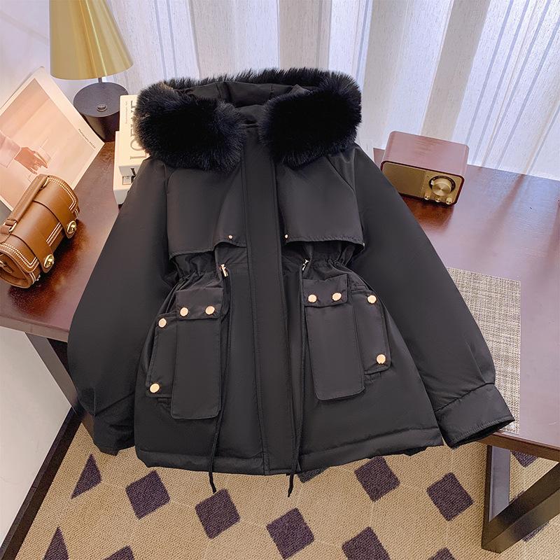 Fleece, thicker and larger size pie to overcome women's big fur collar autumn and winter new loose cotton clothes winter coat women's tide