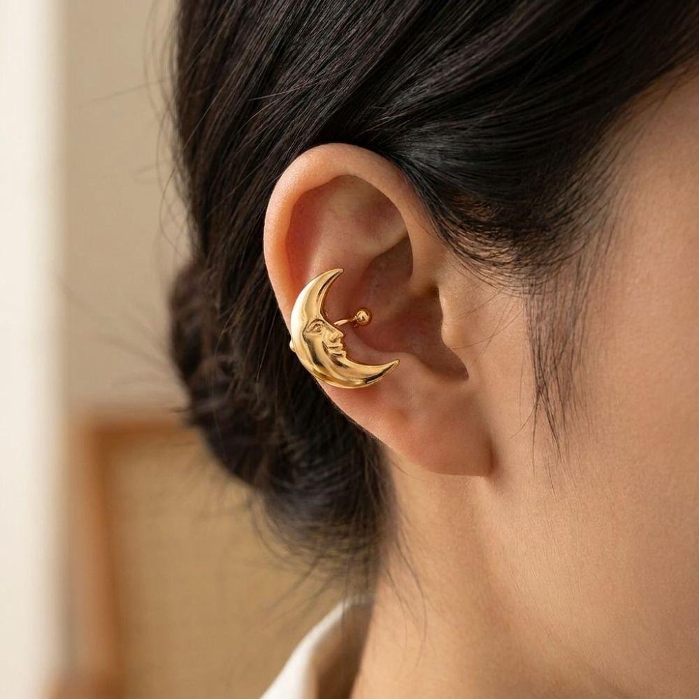 Golded C-shaped Ear Clip Silver No Piercing Earrings Hip Hop Gold Jewelry Women