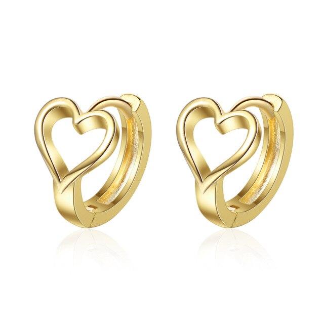 925 Sterling Silver Hollow Heart Charm Stud Earring for Women Girl Wedding Party Jewelry Pendientes Eh143