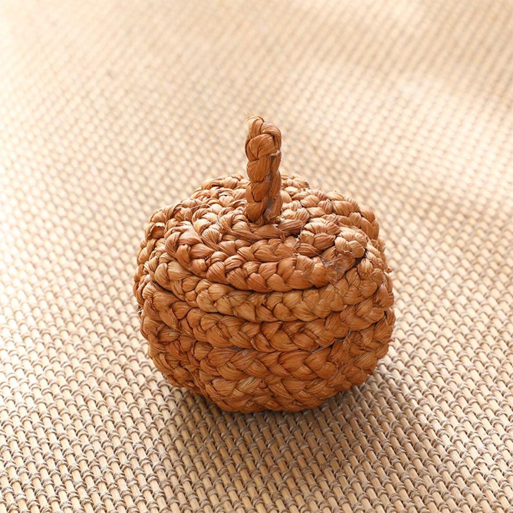 Handmade Christmas Tree Pendant Artificial Halloween Decoration Creative Straw Pumpkin Balls DIY