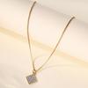 New Jewelry Summer Alloy Diamond Necklace Women's Simple Versatile Square Brand Pendant