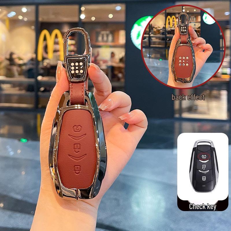 Blue Electric E5plus Key Case for Dongfeng Seres E5 Plug-in Hybrid DE-i Car Key Shell