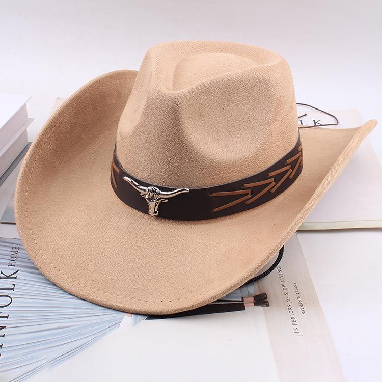 Western Cowboy Style Tibetan Fashion Top Hat Autumn/Winter New Collection Deer Skin Velvet Large Edge Riding Hat