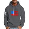 Men's Loose Flag Printed Hooded Sweatshirt Men's Casual Fashion Sports Sweatshirt