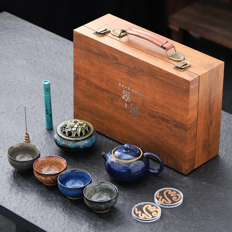 Tea set, household high-end light luxury ceramic teapot, tea cup gift box, gift gift for elders, business matching gift for leaders