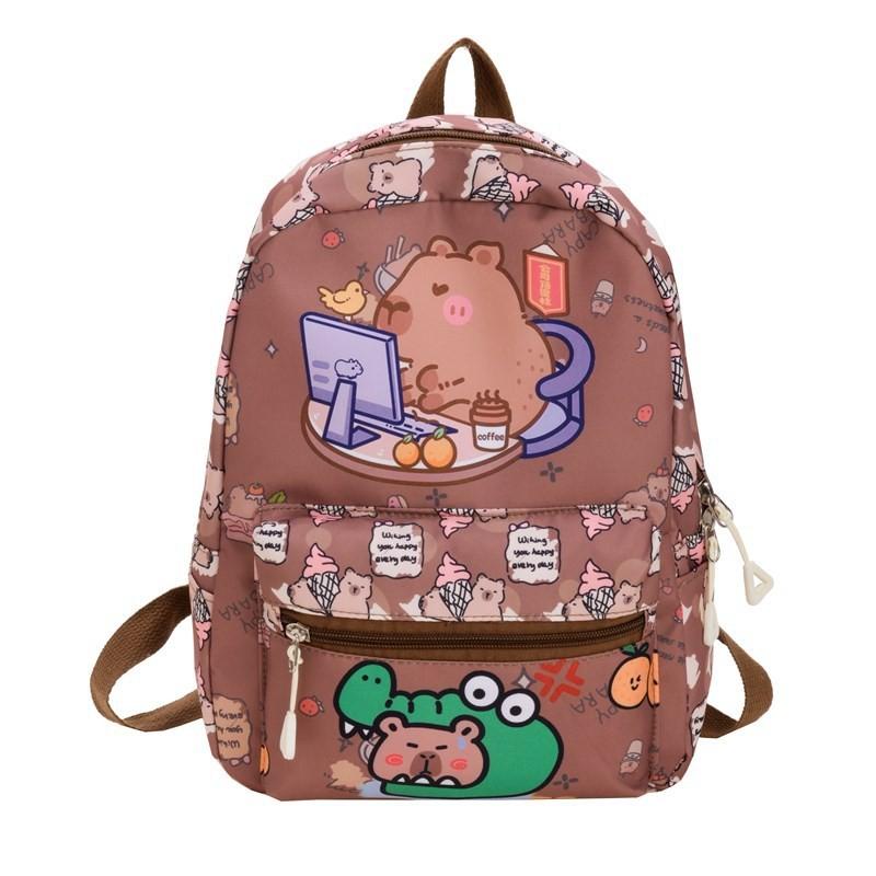 Capacity Capybara Large Backpack Kid Leisure Cartoon Animal Schoolbag Breathable
