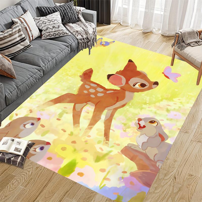 Bambi Home Sofa Decoration for Living Room & Bedroom, Non‑Slip Play Flannel Floor Mat for Game Room