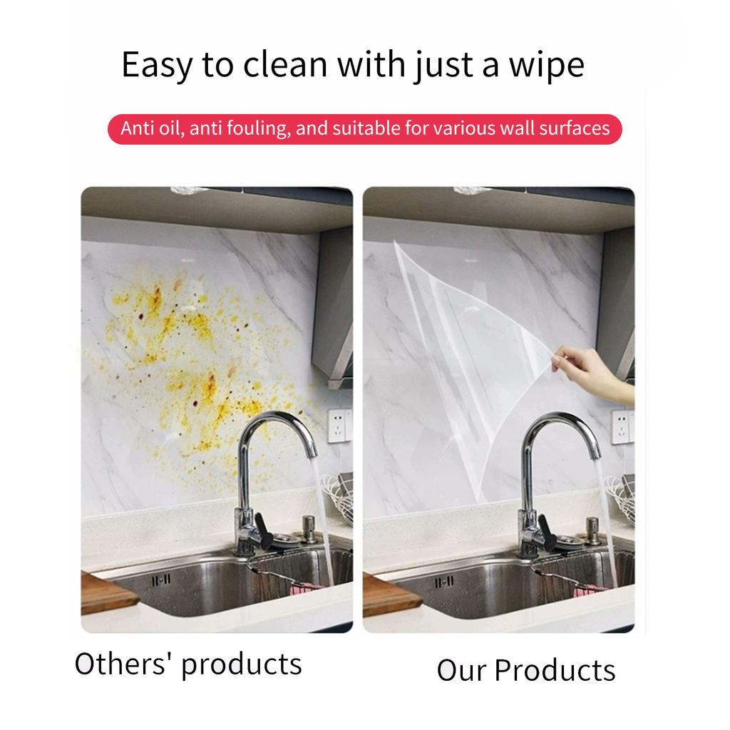 Statisch entfernbares Kontaktpapier, transparente elektrostatische Wandschutzfolie, Rolle, PET-Haftaufkleber für Küche und Büro