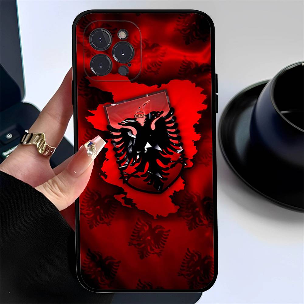 Albania Flag Eagle Logo Phone Case For Iphone 17 Air 16 15 14 13 12 11 Pro Max 16 15 14 Plus TPU Soft Case