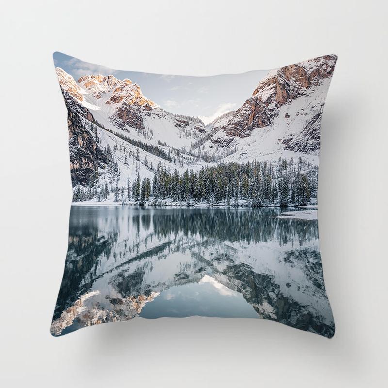 Natural Scenery Beautiful Printed Pillow Cover Sofa Decoration Ornament Office Seat Car Cushion Cover Home Decor Pillow Cover