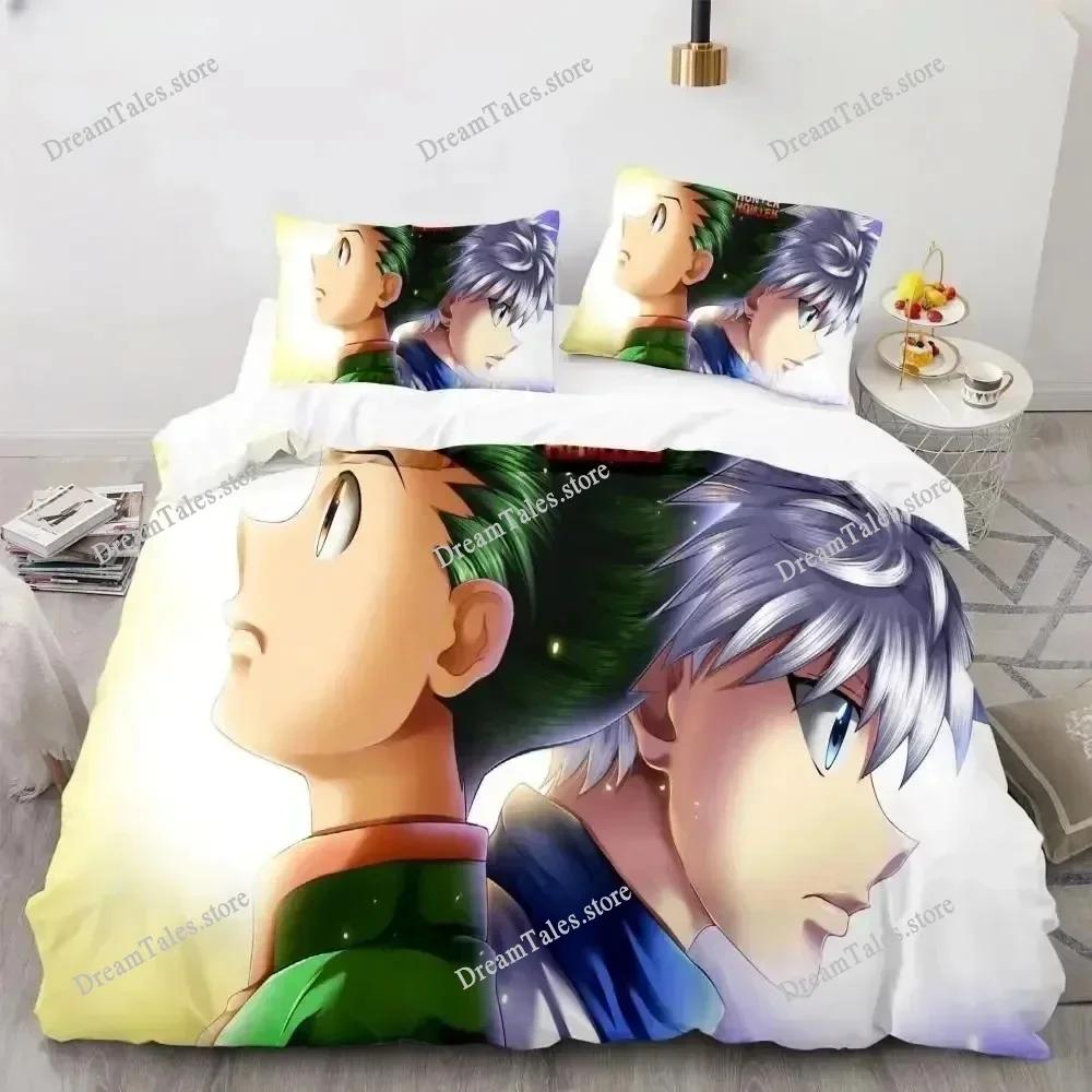 Hunter X Hunter 3D Bedding Set Japanese Anime Twin Queen King Quilt Cover Pillowcases Polyester for Boys Cover Sets Luxury Gift7