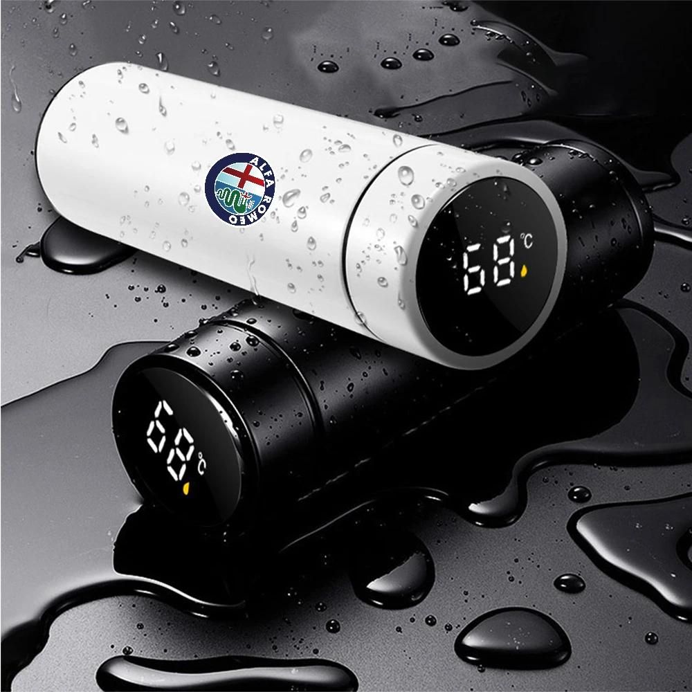 Car Stickers For Alfa Romeo Thermal Mug Double Wall 304 Stainless Steel Coffee Cup Vacuum Flask Thermos Water Bottle For Alfa Ro