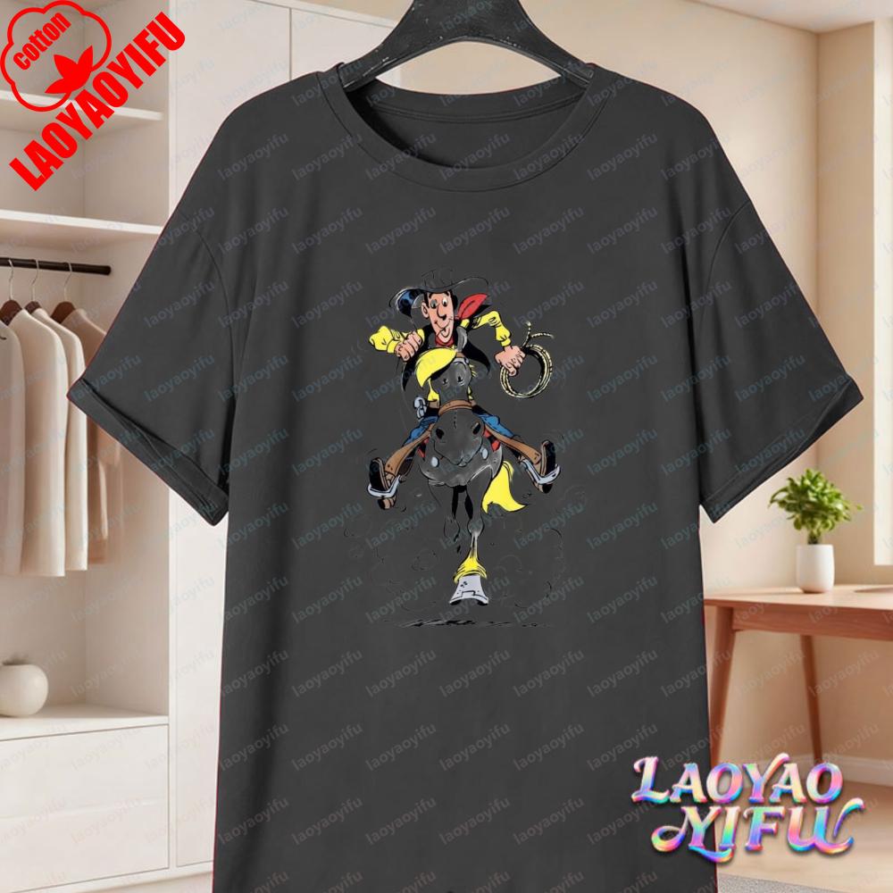 Averell Lucky Luke Character Graphic TShirt Nostalgic Cartoon Unisex Cotton Tee Vintage Classic Trend Streetwear Unisexs Clothing