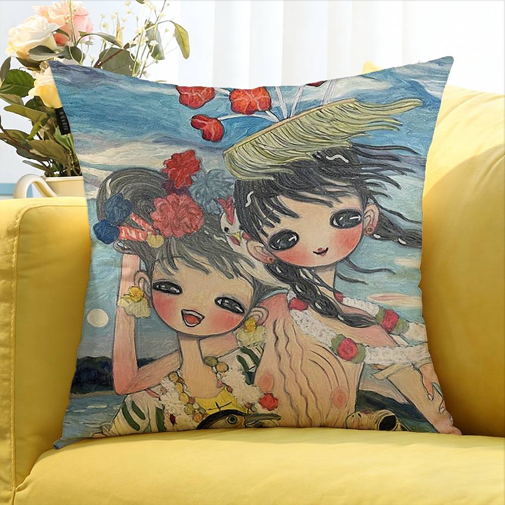 AAya TTakano Art World Various Sizes Square Pillow Case For Car Home Bedchamber Decor