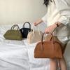 Bolsa de Bolos para Mujer Bolso Boston Tote para Mujer Gran Capacidad Suede Maillard Vintage Bolso Almohada