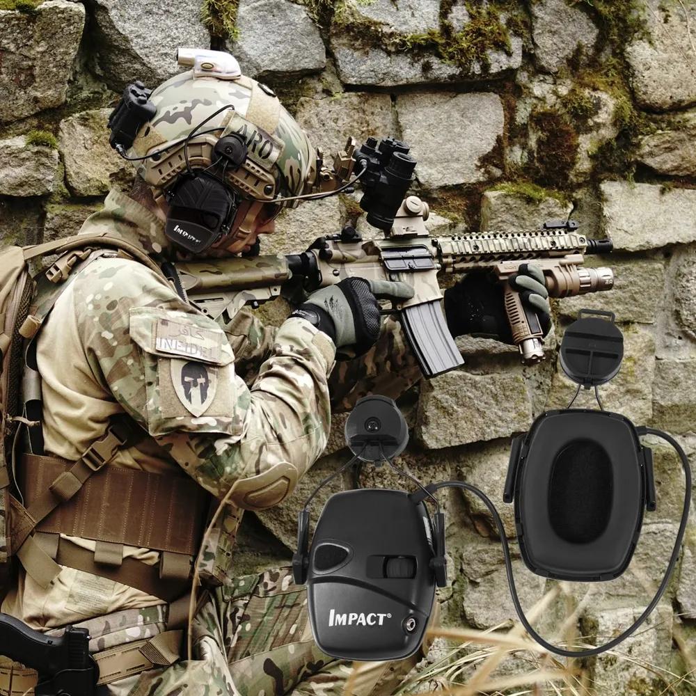 Esportes ao Ar Livre Anti-ruído Amplificação de Som de Impacto Eletrônica Tiro Protetor de Ouvido Tático Caça Headset Protetor Auditivo