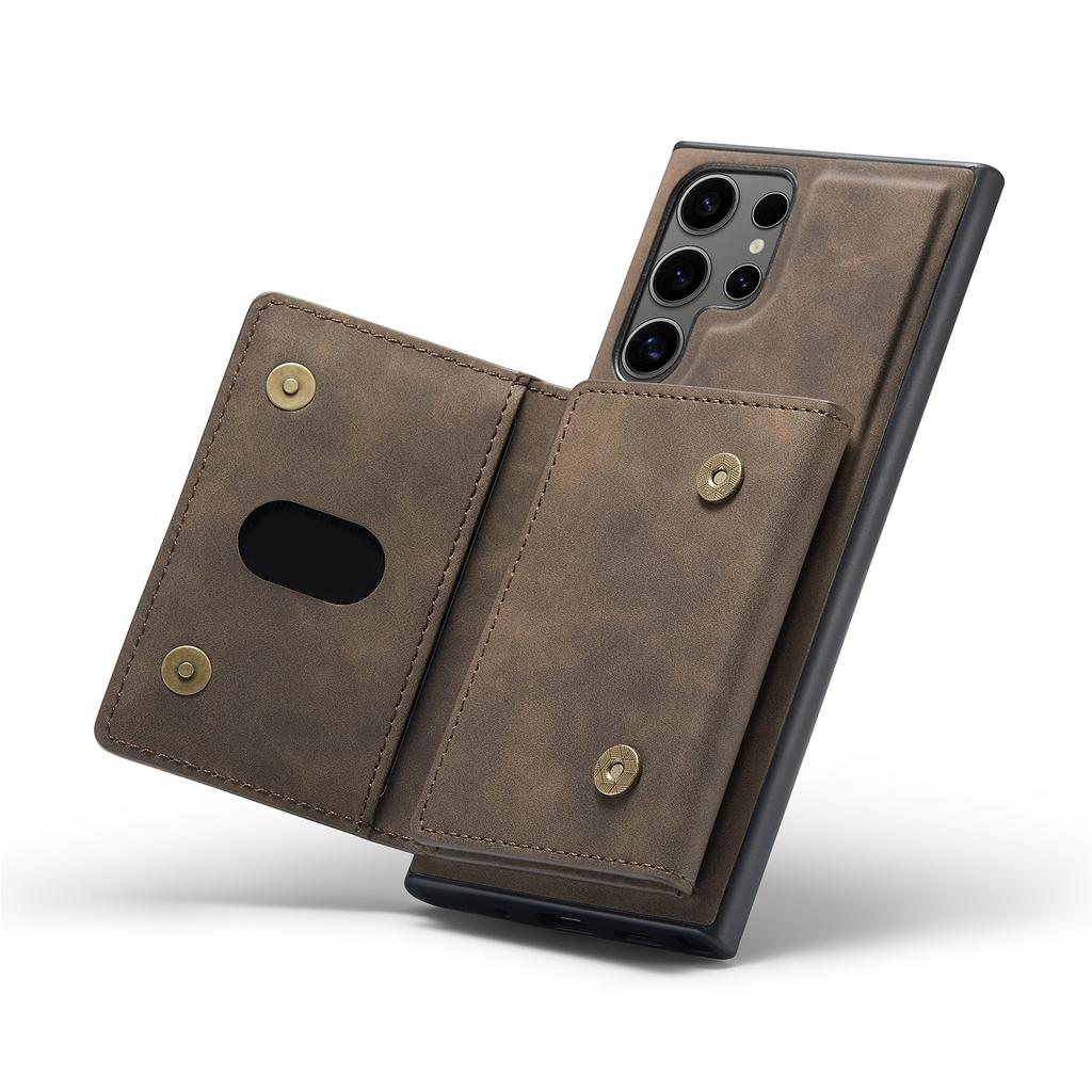 Phone Case Magnet Detachable Wallet Card Holder Stand Function Fit for Samsung Galaxy S24