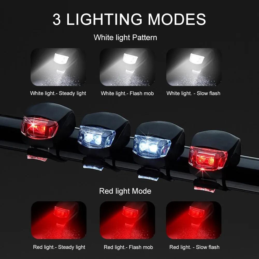Bicycle Frog Light Night Warning Light Replaceable Battery Bicycle Tail Light Outdoor Riding Light Cycling Equipment Accessories
