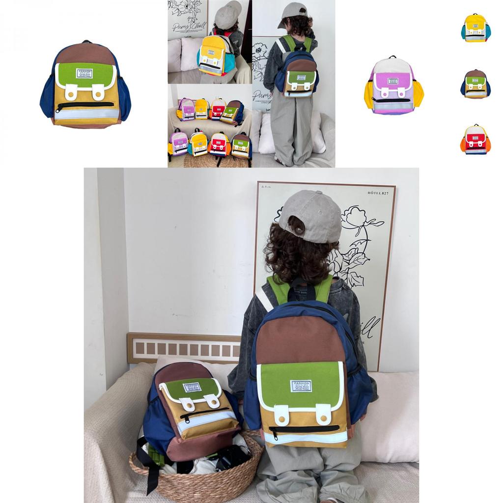 Modern Trendy Dual Color Letter Backpack For School Lightweight And Breathable Design