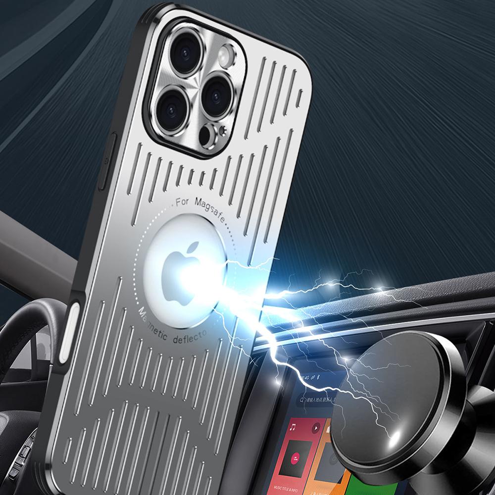 For iPhone 16 Pro Max Case Back Hollow Heat Dissipation Aluminum Alloy Phone Cover