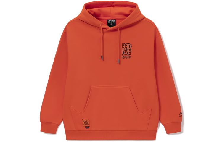 Li Ning Badfive Foam Loose Fit Fleece Lined Hooded Pullover Sweatshirt Unisex Orange AWDRF95-6 S