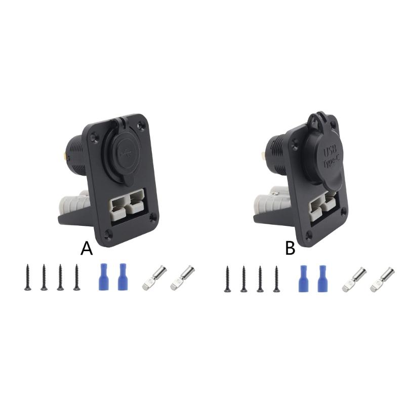 מחבר מתאם טעינה 12V 24V 3.1A/PD18W שקע טעינה מותקן שטוח למכונית אופנוע