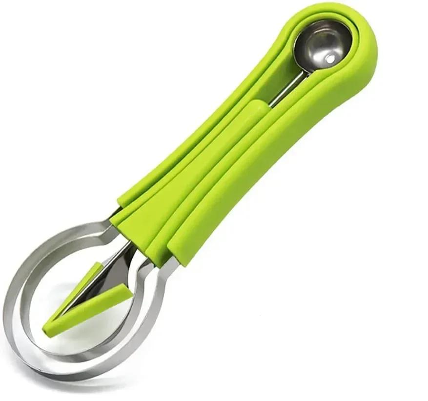 

3 in 1 Watermelon Slicer Cutting Knife Spade Fruit Carving Knife AvocadoKnifeMultifunctionalFruiDredgeSeparator Kitchen Gadgets