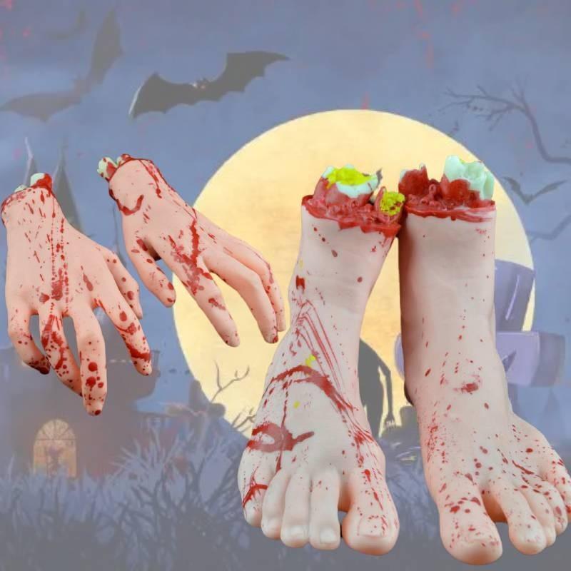 Halloween Bloedige Lichaamsdelen Realistisch Hart Hersenen Afgehakte Hand Voet Kostuum Accessoires