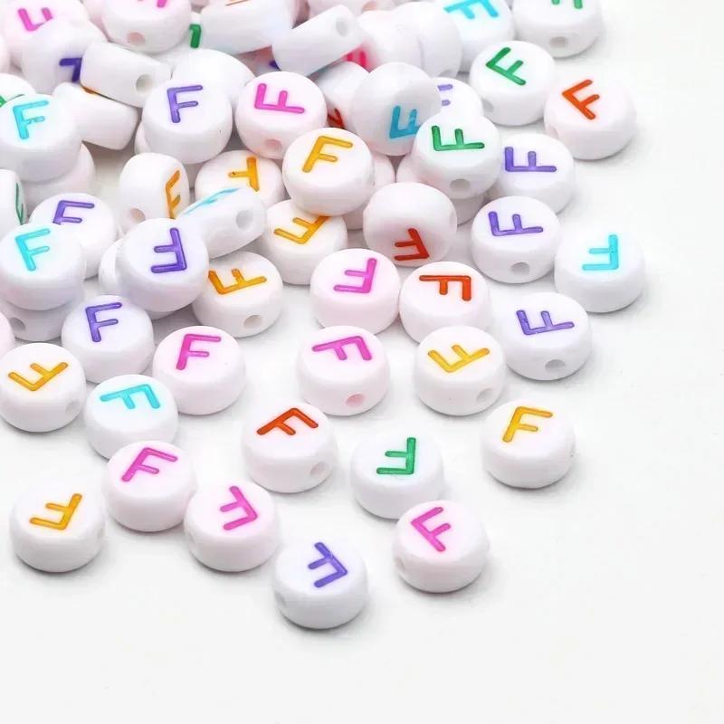 Acrylic A-Z 26 Letter Round Beads Colorful Alphabet Loose Spacer Beads For Jewelry Making Diy Bracelet Necklace Accessories