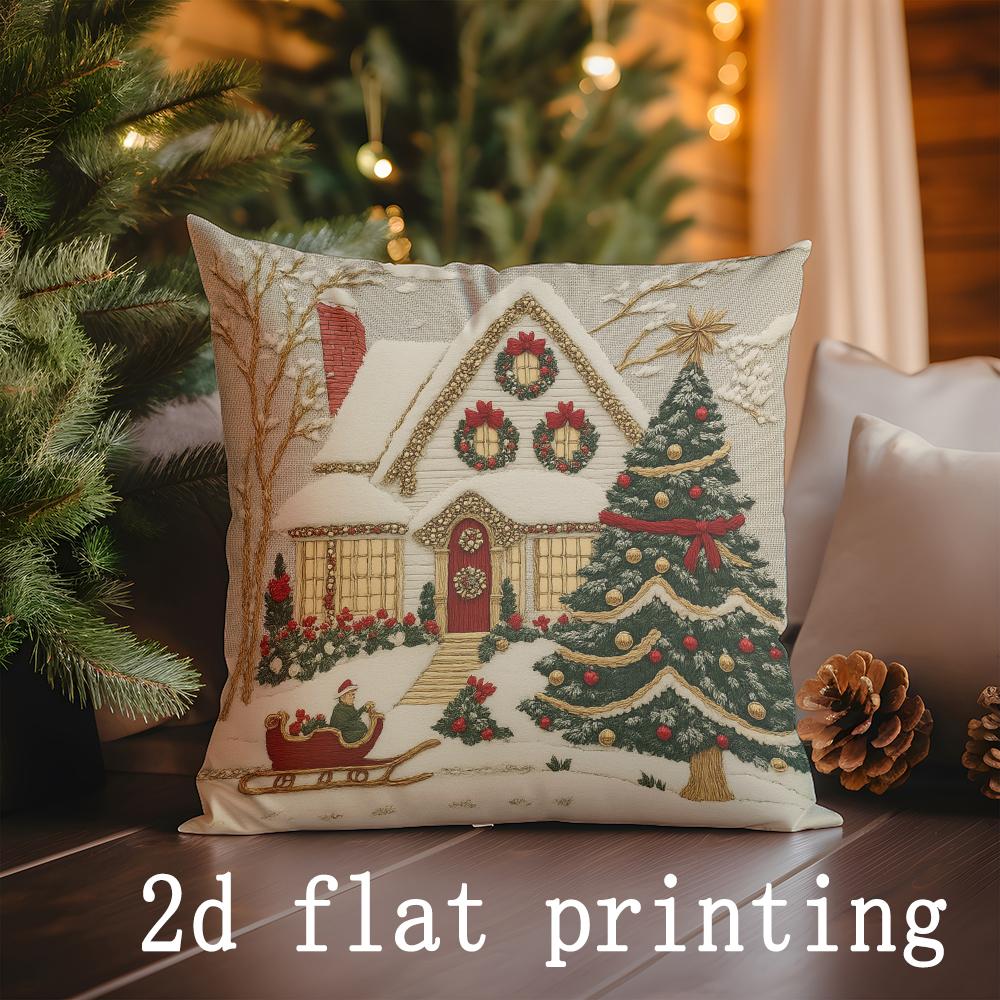 

Домашний декор Рождественские наволочки с принтом гнома и оленя, узор, наволочка для подушки, подходит для дивана, спальни, автомобиля 16x16Inch