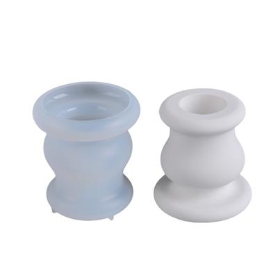 Roman Pillar Candle Holder Silicone Molds Nordics Style Candlestick Molds Plasters Casting Molds Table Decorations