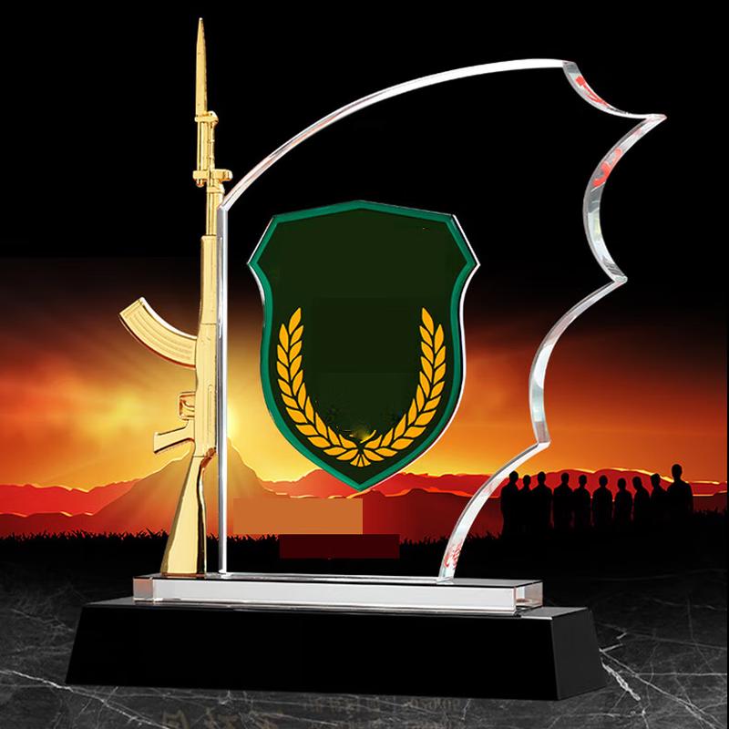 Customizable Crystal Flag Memorial Plaque