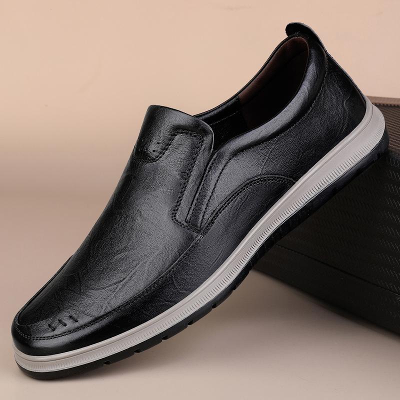 

Leisure Walk Moccasins Outdoor Office Shoes Handmade Mens Casual Shoes Leather Loafers Fashi Anti-slip Slip Flats 38 чёрный