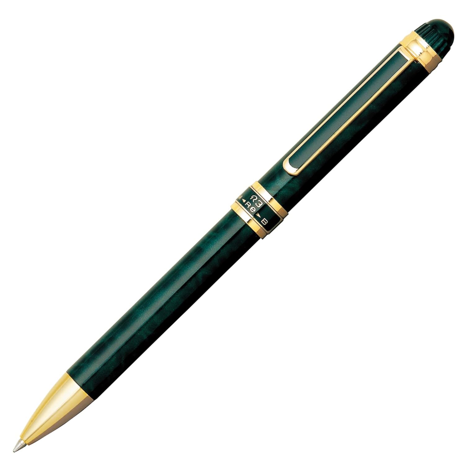 

Platinum Fountain Double 3 Green Multi-Function Pen, Action, Marble, MWB-3000RN#41