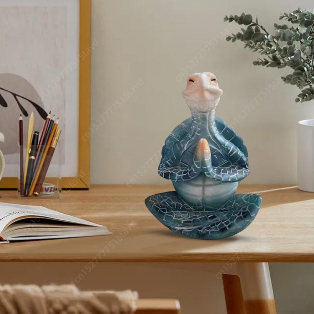 Sea Turtle Yoga Figurine Meditating Turtle Statue Home Garden Decor Meditation Yoga Turtle Figurines Yard Decor