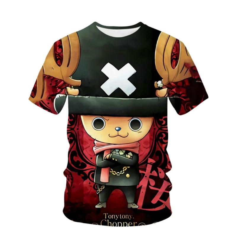 2024 New Cool Boy Summer Stranger Things T-shirt Children's One Piece 3d Print Fashion Luffy Fashion Short Sleeve T-shirt