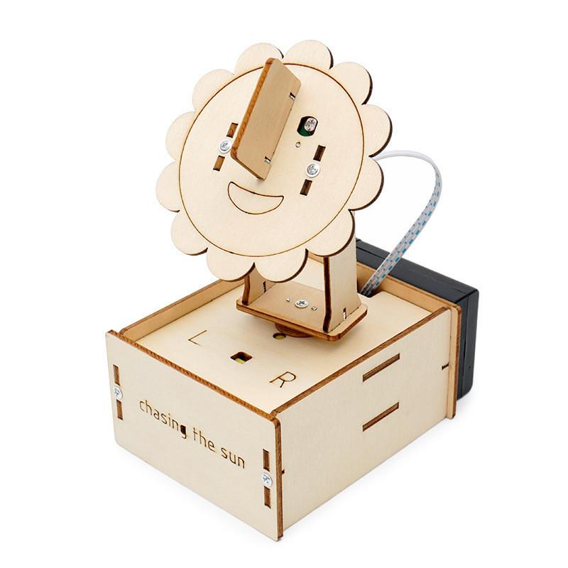 Educational Diy Wood Solar Powered Sun Model Stem Material Kit For Kids Aged 8 And Up