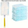 Non-Scratch Electrostatic Dust Duster 360° Set with 10/20/30Pcs Disposable Heads for Fragile Ornament Dust Cleaning