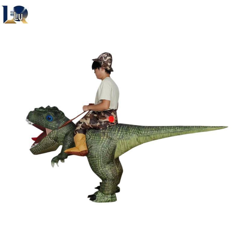 Inflatable Dinosaur Ride-On Costume for Kids - Halloween Parent-Child Activity Prop