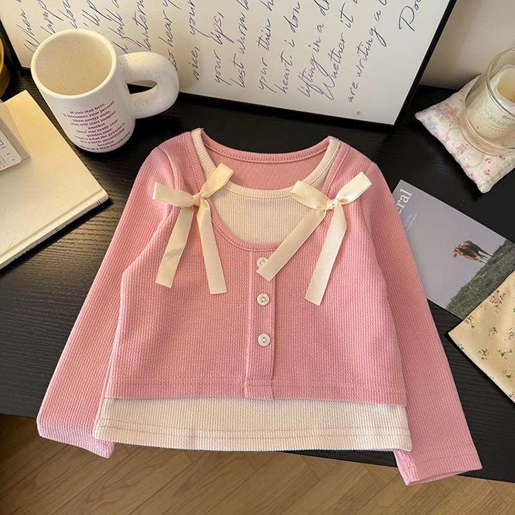Girls' Sweet Two-Piece Long-Sleeve T-Shirt – 2025 Spring Fashion
