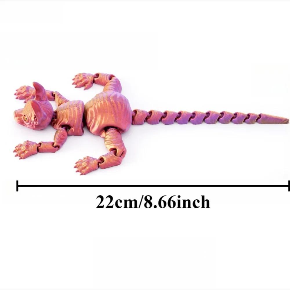 3D Printed Sphynx Cat Fidget Toys Realistic Hairless Figurine Articulated Cat Funny Toy for Cats Lover Collector Home Decoration