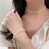 French Pearl Geometric Bangle: Retro Luxury, Fashionable Elegance, Versatile Women's Hand Jewelry