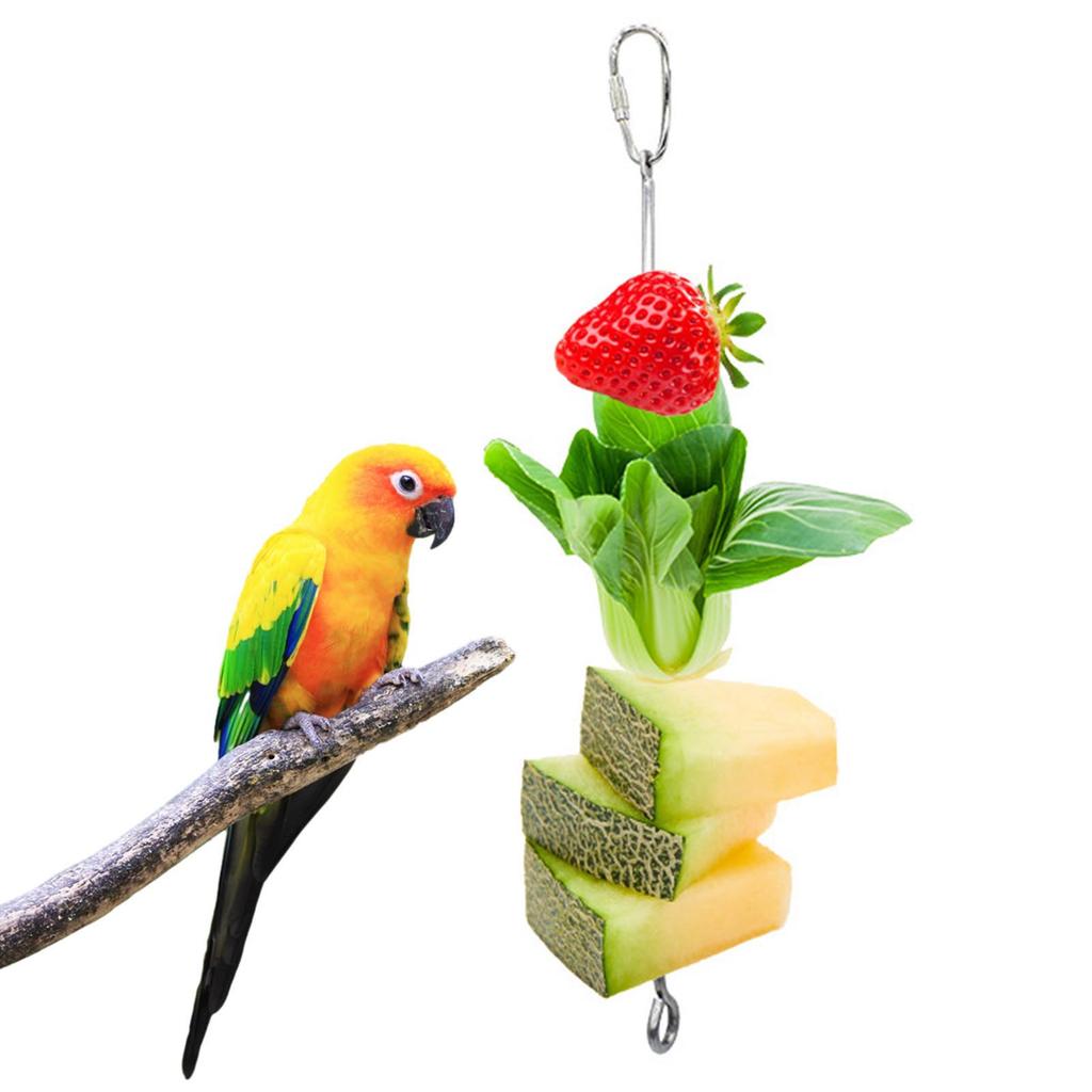 Parrot Fruit Holder Bird Feeder Outside Bird Feeders Hanging Vegetable Stick Suitable for Chinchillas Hamsters