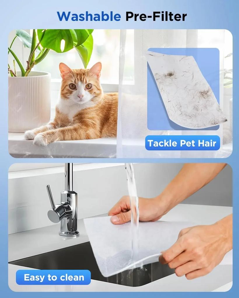 Air Purifiers for Home Large Room up to 2200sq.ft, Air purifier for Home Pets with Washable Filter