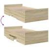 Bed Frame with Drawers Sonoma Oak 75x190 cm Engineered Wood