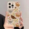 Cute Chicken Flower Pattern Phone Case For iPhone 17 Air 16 E 15 14 13 12 11 Pro Max Plus Mini SE 2020 2022 Soft Silicone Cover