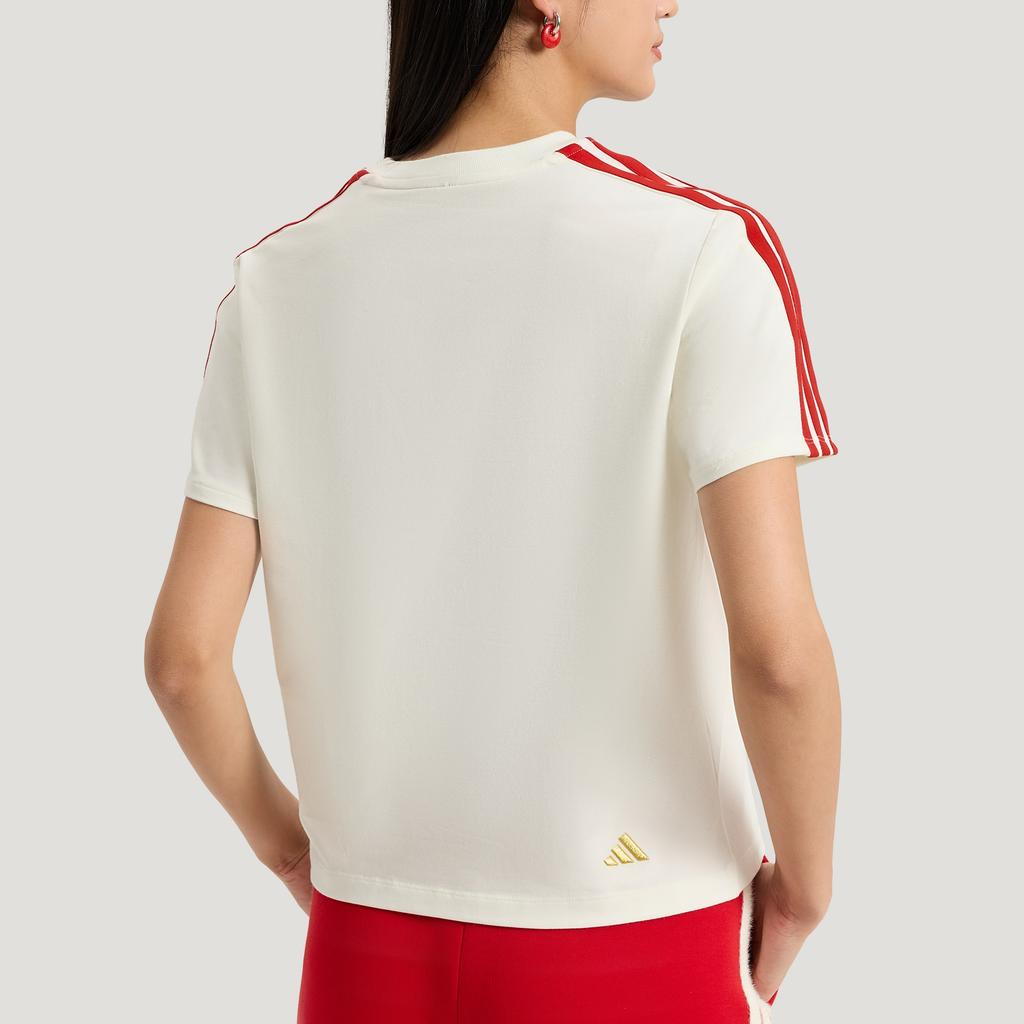 adidas Cny New Year Nyc Sport Loose Three Stripes Round Neck Skin-Friendly Short Sleeve T-Shirt Women Tops KV0507