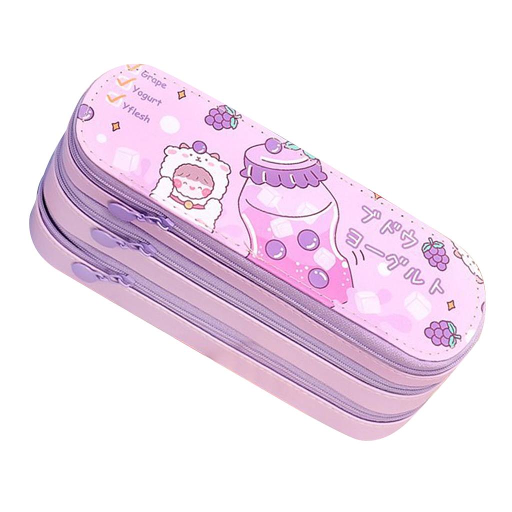 Large Pencil Case Multipurpose Cute Stylish 3 Layers Large Capacity Pencil Pouch with Class
