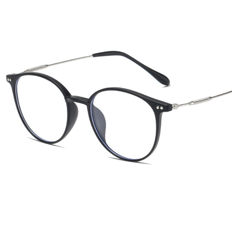 Myopia Glasses Retro Flat Glasses Black Frame Anti-blue Glasses