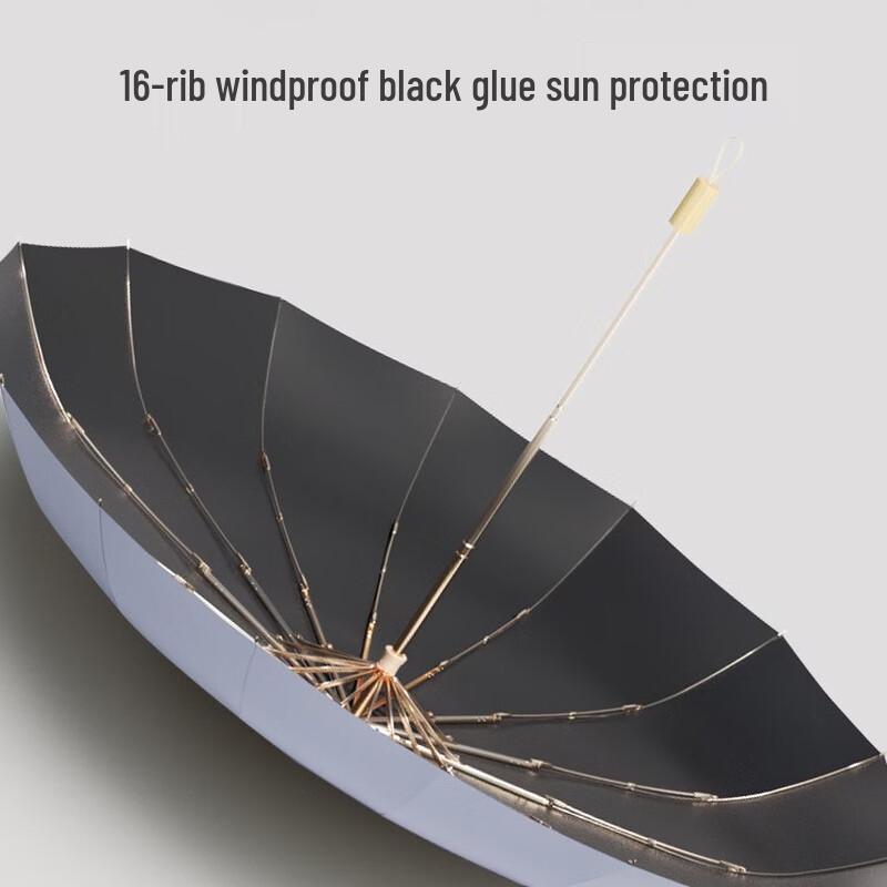 ZUODU 16-Rib Large Manual Three-Fold Sun Umbrella